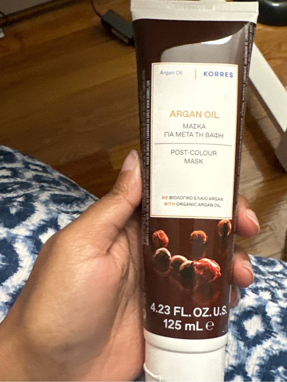 Korres Argan Oil Post-Colour Mask - Brown and White Tube